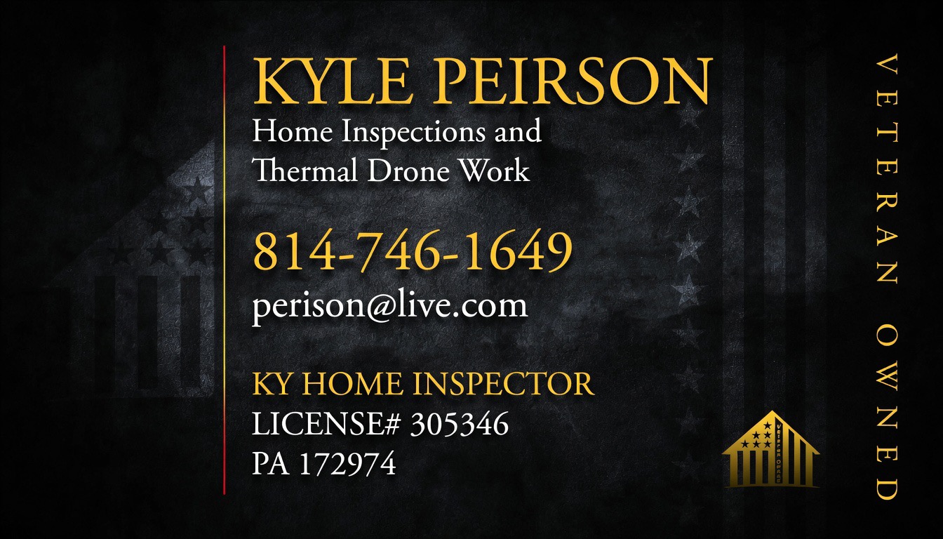Kyle Peirson Home Inspections and Thermal Drone Work business card