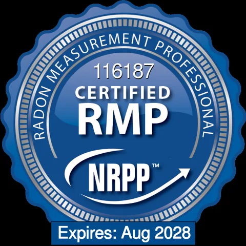 NRPP Certified Radon Measurement Professional badge number 116187